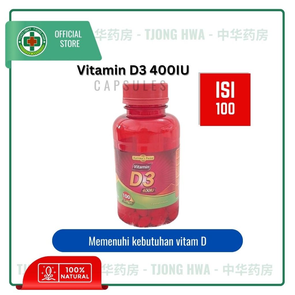 Vitamin D3 400IU isi 100 softgel [Nature Pride]