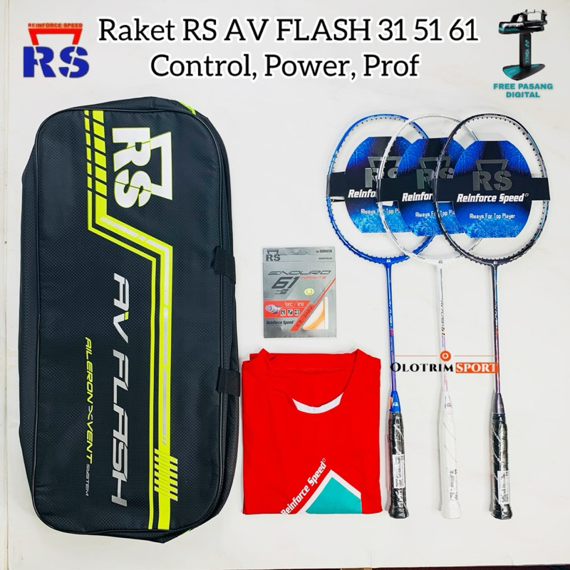 Raket Badminton RS AV FLASH 62 61 52 51 32 31 Control Power Prof Speed Original