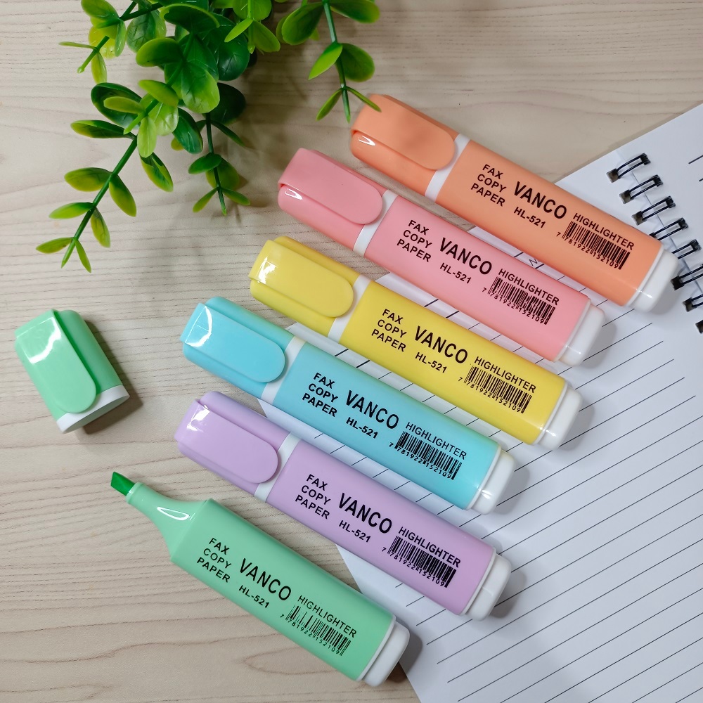 

Vanco Macaroon Highlighter HL-521 Marker Penanda Stabilo Pastel