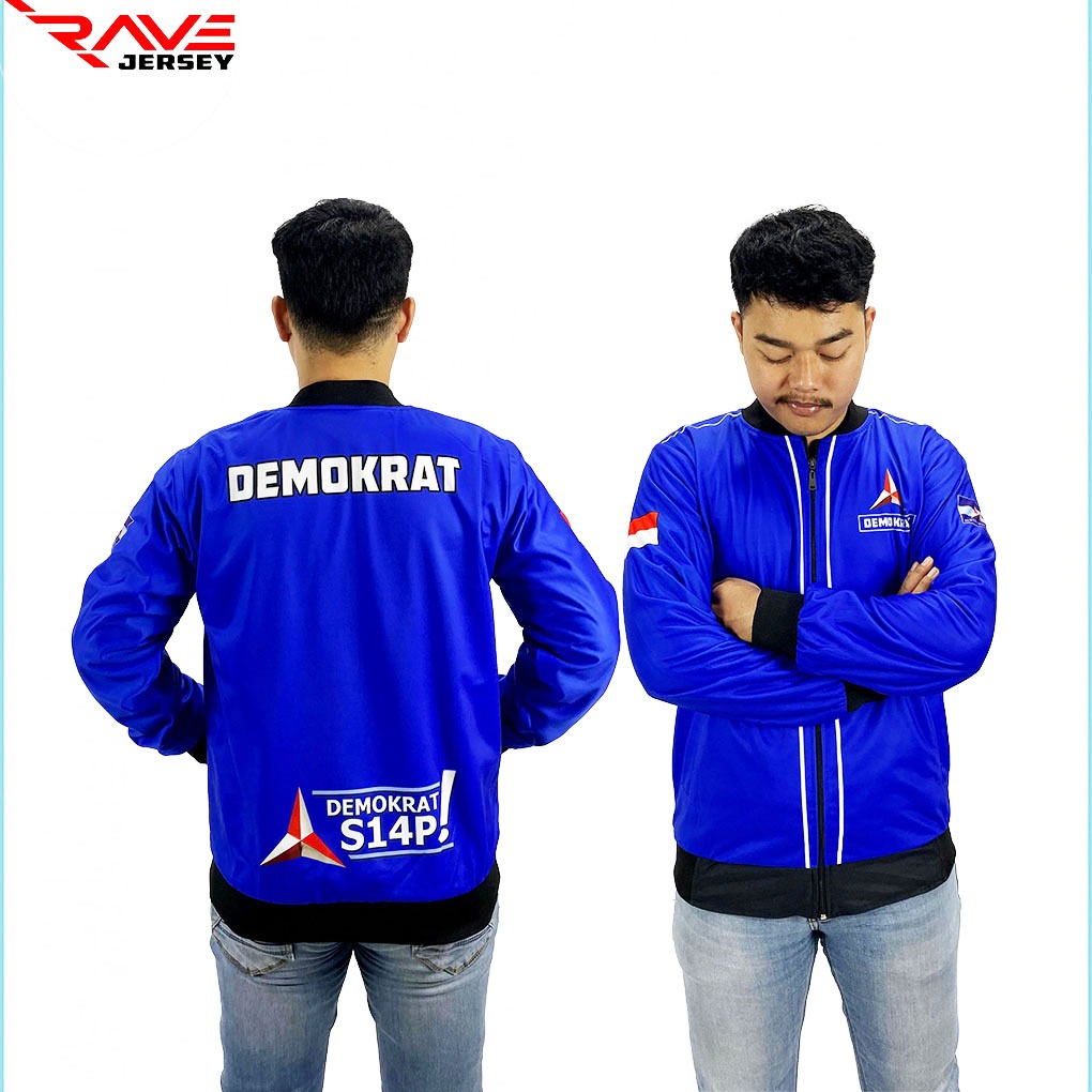 JAKET PARTAI DEMOKRAT SESI 2 FULL PRINTING SUBLIM CUSTOM (DESAIN SUKA SUKA)