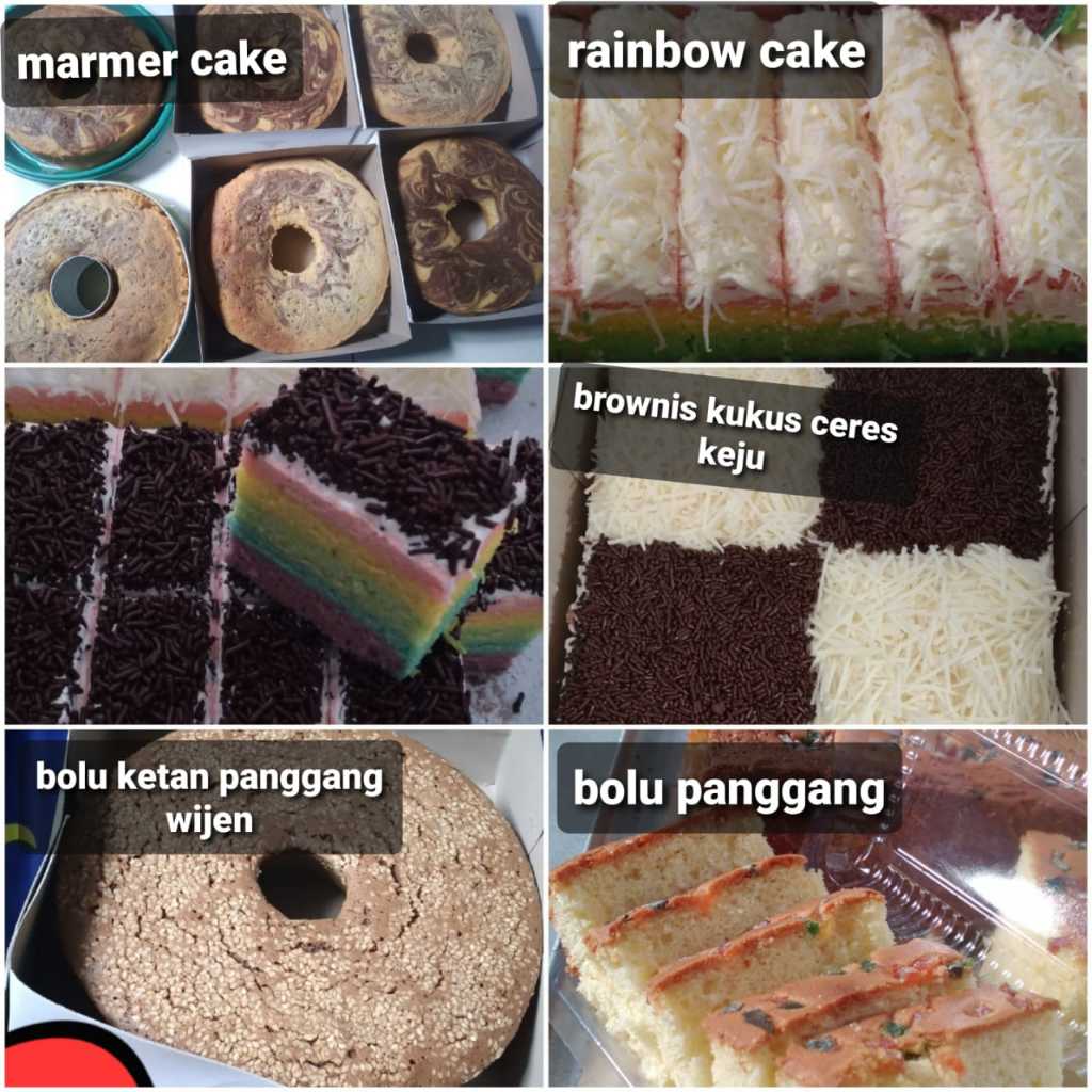 

Bolu Panggang, Rainbow cake, & Bolu Ketan Wijen Jajanan Mantullity