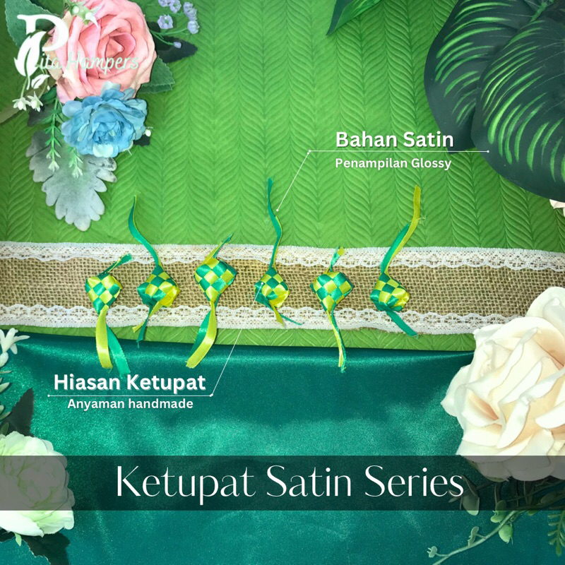 

Ketupat satin lusinan isi 12 pcs aksesoris hiasan hampers