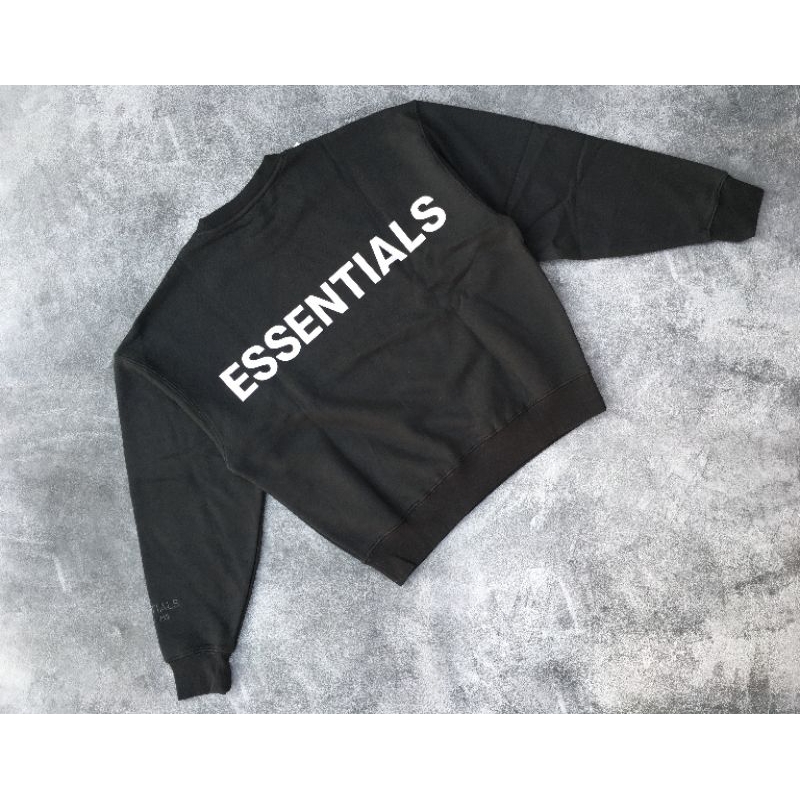 FOG Fear Of God Essentials Crew Neck Sweatshirt Black (XL)