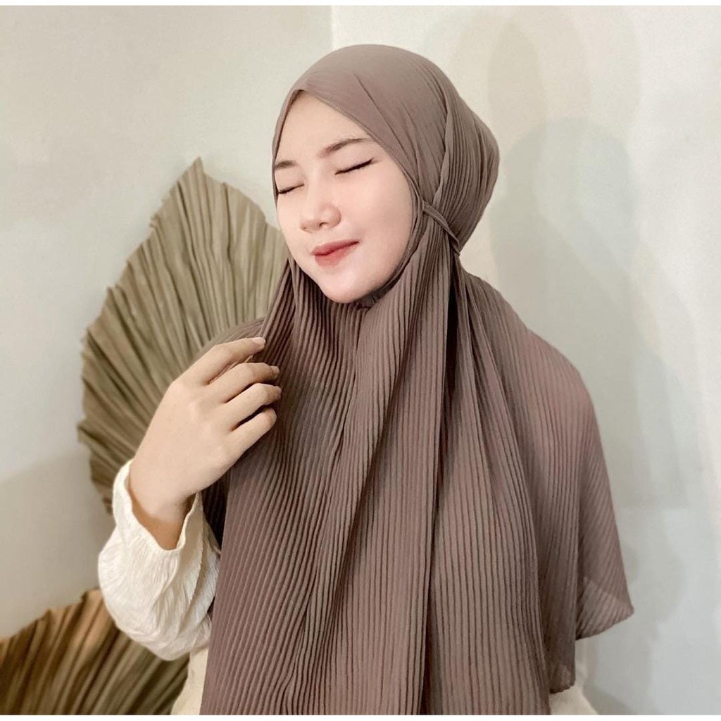 BERGO PLISKET TALI MARYAM CERUTY FULL PLEATED || Bergo MARYAM PLISKET || Jilbab Instan Plisket Full 