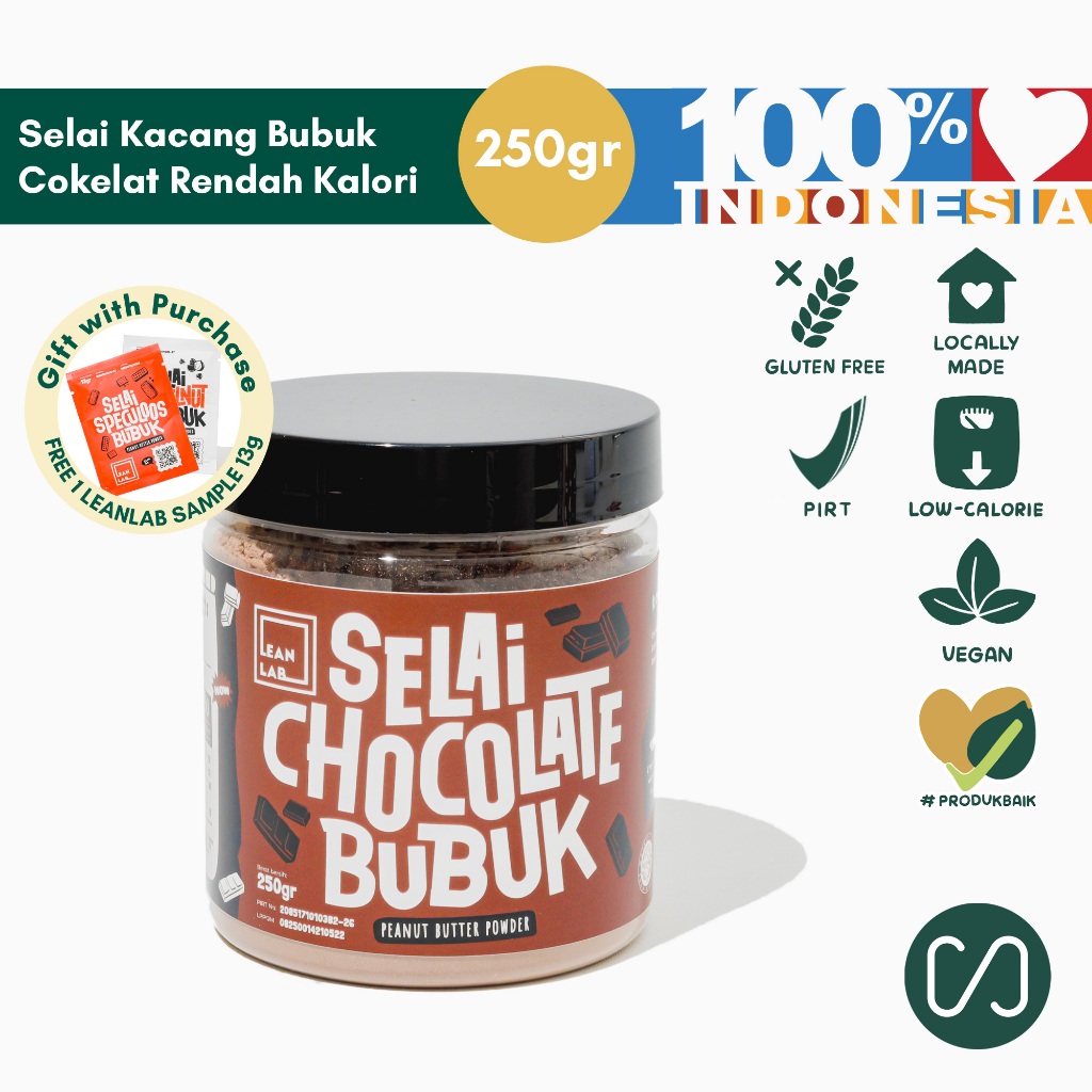 Lean Lab 1/3PB Chocolate 250gr Selai Kacang Coklat Premium