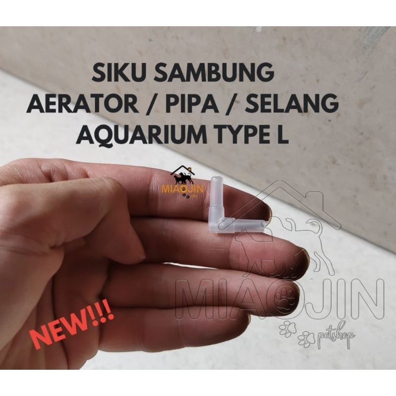 Cabang L Selang Aerator Aerasi Aquarium Akuarium Pipa Kolam Siku Alat