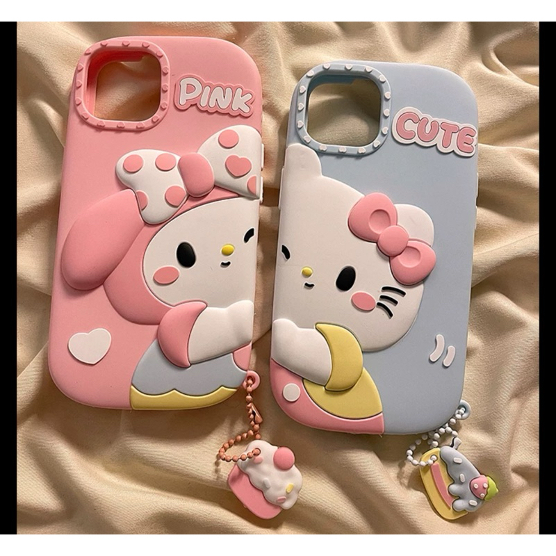 CASE CASING IPHONE LUCU COUPLE HELLO KITTY MY MELODY [BACA DESK]