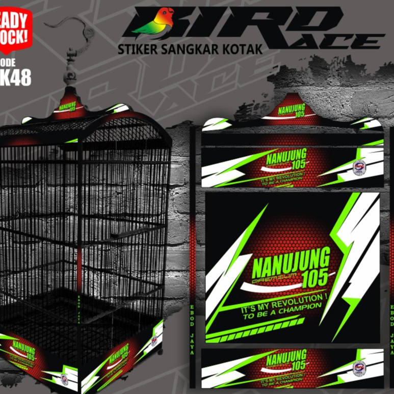Stiker Decal SANGKAR KOTAK KK No. 1 KK No 2 KK No 3 Sangkar EBOD JAYA Sangkar ORIQ JAYA Sangkar RADJ