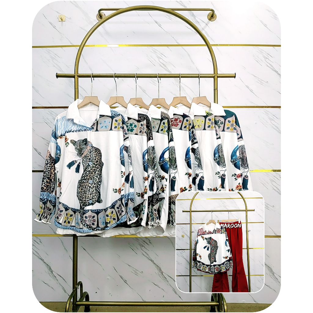 YM crt 300- yimie fashion setelan oneset wanita dewasa || set cheetah versi cutbray & celana cutbray