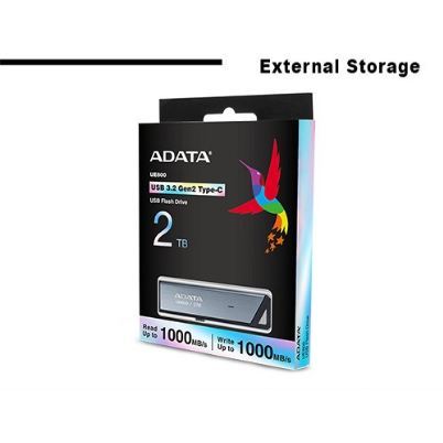 ADATA EXTERNAL HDD/SSD ADATA UE800 2TB EXT STORAGE USB C SILVER read upto 1000 mb/s model flashdisk