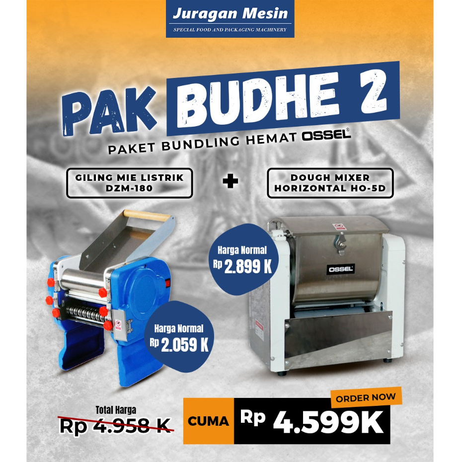 PROMO MURAH PROMO PAKET Giling Mie Listrik DZM180 Dough Mixer Horizontal HO5D OSSEL