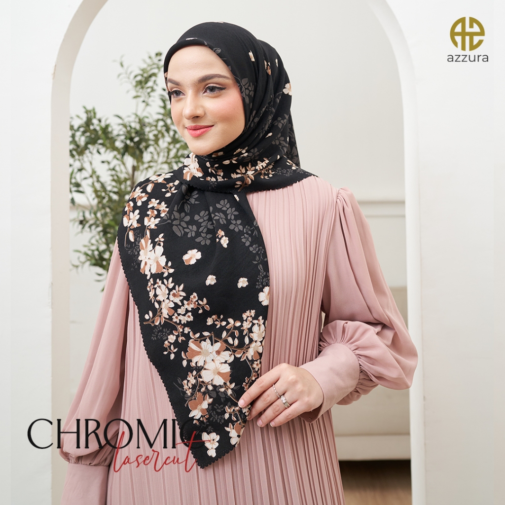 Azzura Scarf GROSIR - Chromic Series ( Hijab Segiempat Serat Perancis ) Hijab cantik isi 10