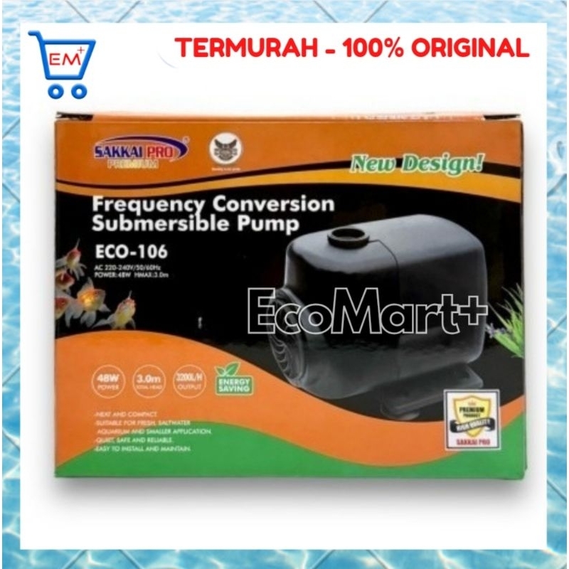 Pompa Sakkai Pro Eco 106 Pompa Celup Submersible Water Pump Aquarium Sakkai Pro Eco 106 Sakkai Eco 1
