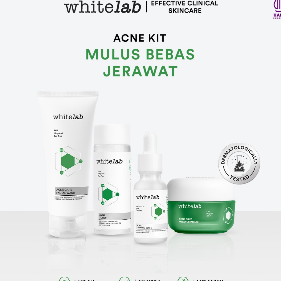 ORIGINAL Whitelab 4pcs Paket Acne  Facial Wash Toner Serum Moisturizer Paket Skincare