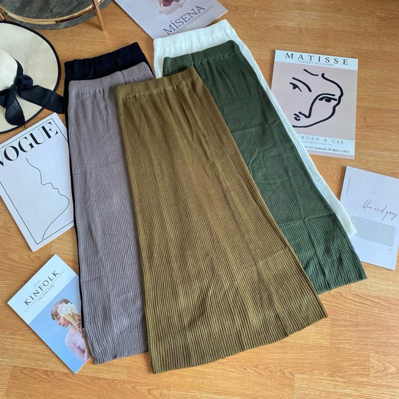 TERBAIK DAN TERMURAH ROK SPAN RAJUT PLISKET PREMIUM / RAJUT / PREMIUM / MURAH / TEBAL