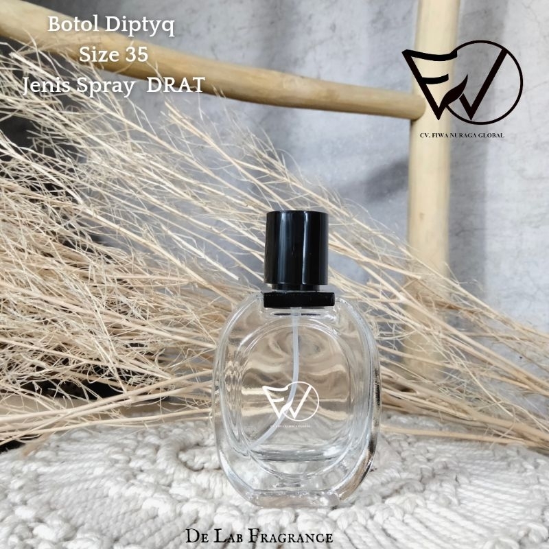 botol parfum diptyqu* 35 ml/botol parfum ovale/botol parfum hitam/botol parfum unik/botol parfum mew