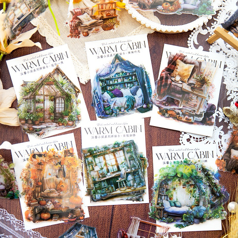 

(4BC) sticker transparan perabot rumah warm cabin series