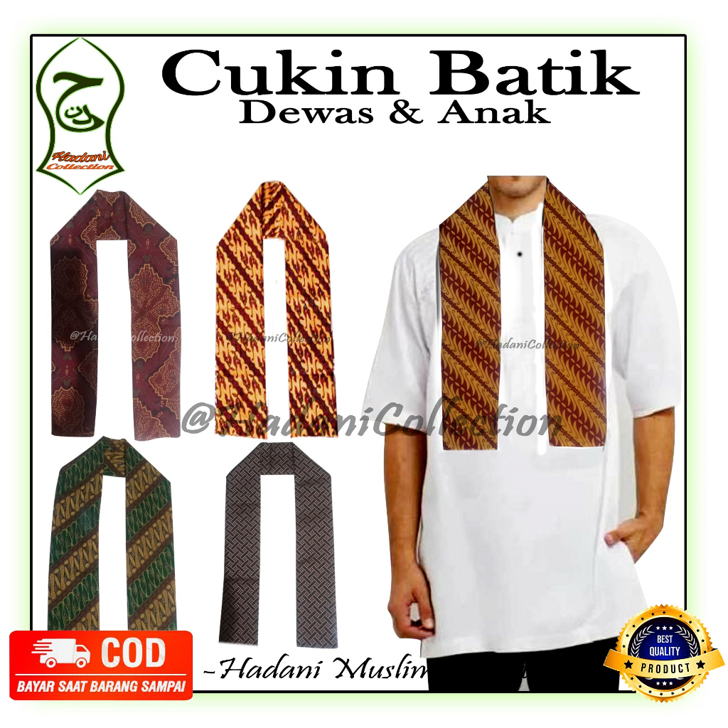 syal batik Cukin Betawi / Syal Betawi / Selendang Betawi / Cukin Ondel-Ondel / Cukin Batik RANDOM
