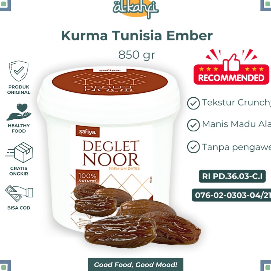

Free Ongkir Kurma Tunisia Madu Ember 85gr Super Premium Safiya Food
