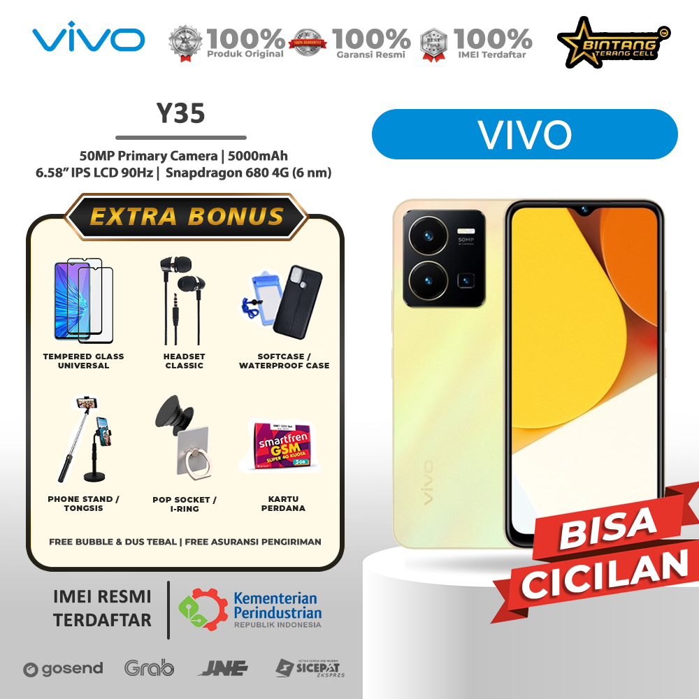 VIVO Y35 (8/128) - Ram 8GB+8GB Extended, 44W FlashCharge+5000mah