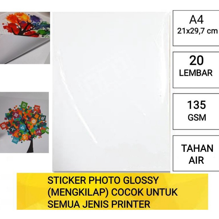 

VBS158 99 BRANDS FESTIVAL INKJET STICKER glossy mengkilap A4 isi 2 lembarkertas stiker foto mengkilap