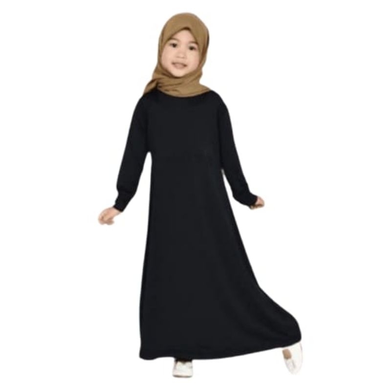 Gamis Anak Perempuan Polos 1-15 Tahun Jersey Premium