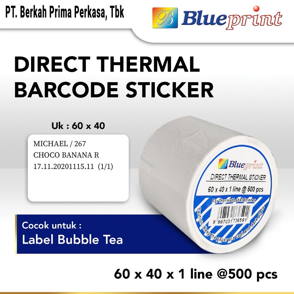 

FXM739 TERBARU Direct Thermal Sticker 6 x 4 BLUEPRINT Kertas Label Stiker 6x4 mm 1 Line Isi 5 1 Roll