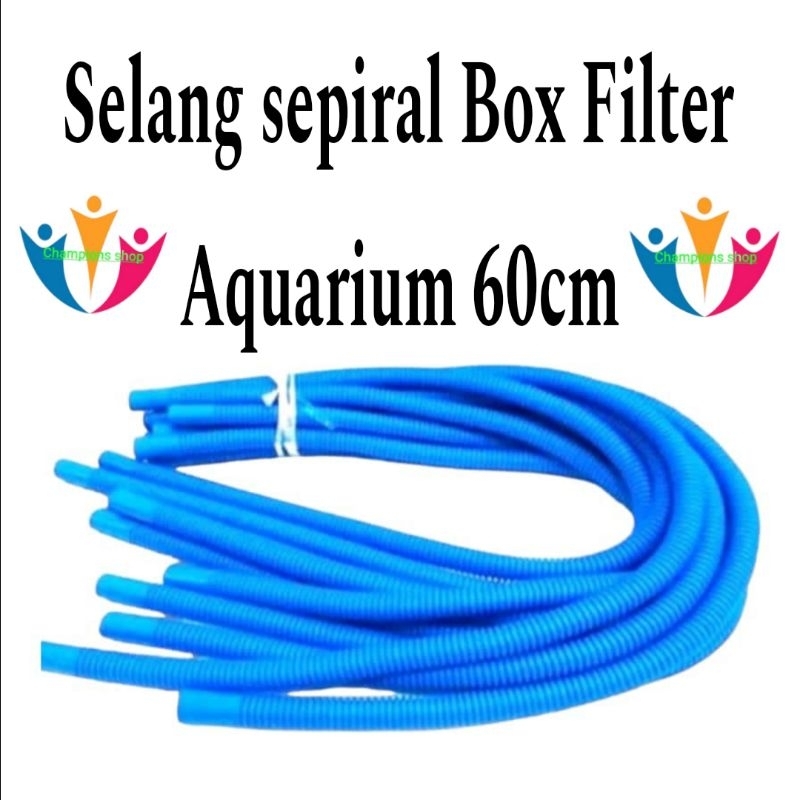 Selang Spiral Biru Untuk Box Filter Aquarium 60cm