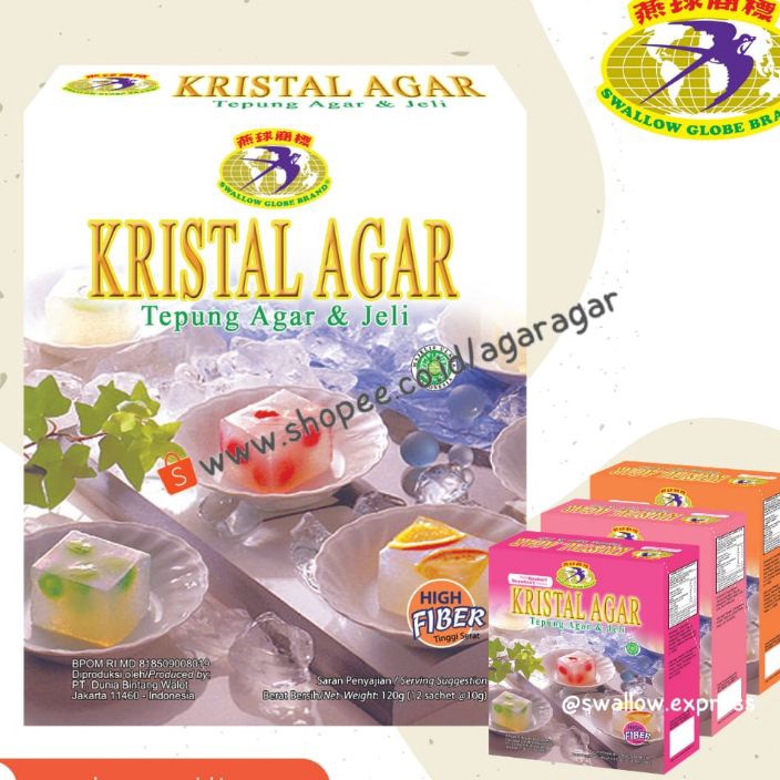 

77 KRISTAL AGAR JELLY SWALLOW GLOBE Sekotak Isi 12 Sachet