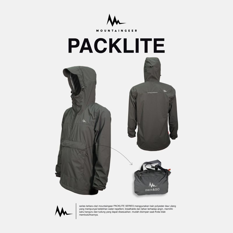 jaket gunung mountaingeer PACKLITE SERIES - jaket lipat packable mountaingeer PACKLITE SERIES