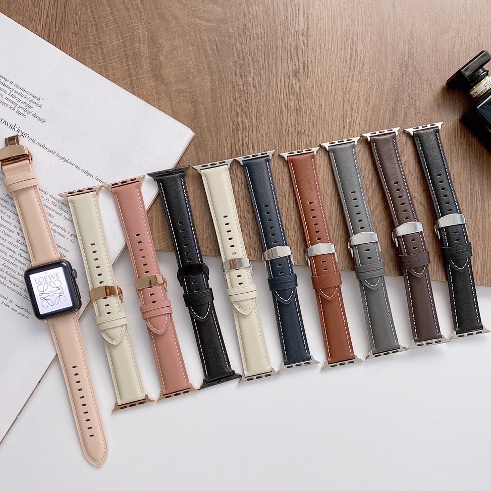 HARGA SPESIAL Slim Leather Watch Strap Compatible With Apple Watch Ultra 8 SE 7 for iWatch Series 49