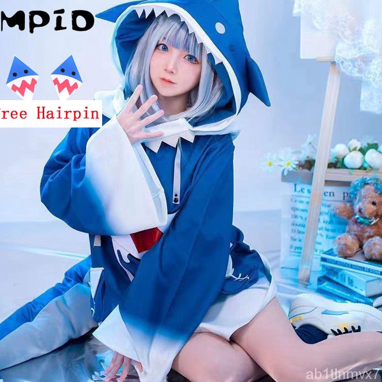 Yang dinanti MPIDReady Stock VTuber Hololive Gawr Gura Cosplay Costume ENG Shark Kid Hiu Kostum Karn