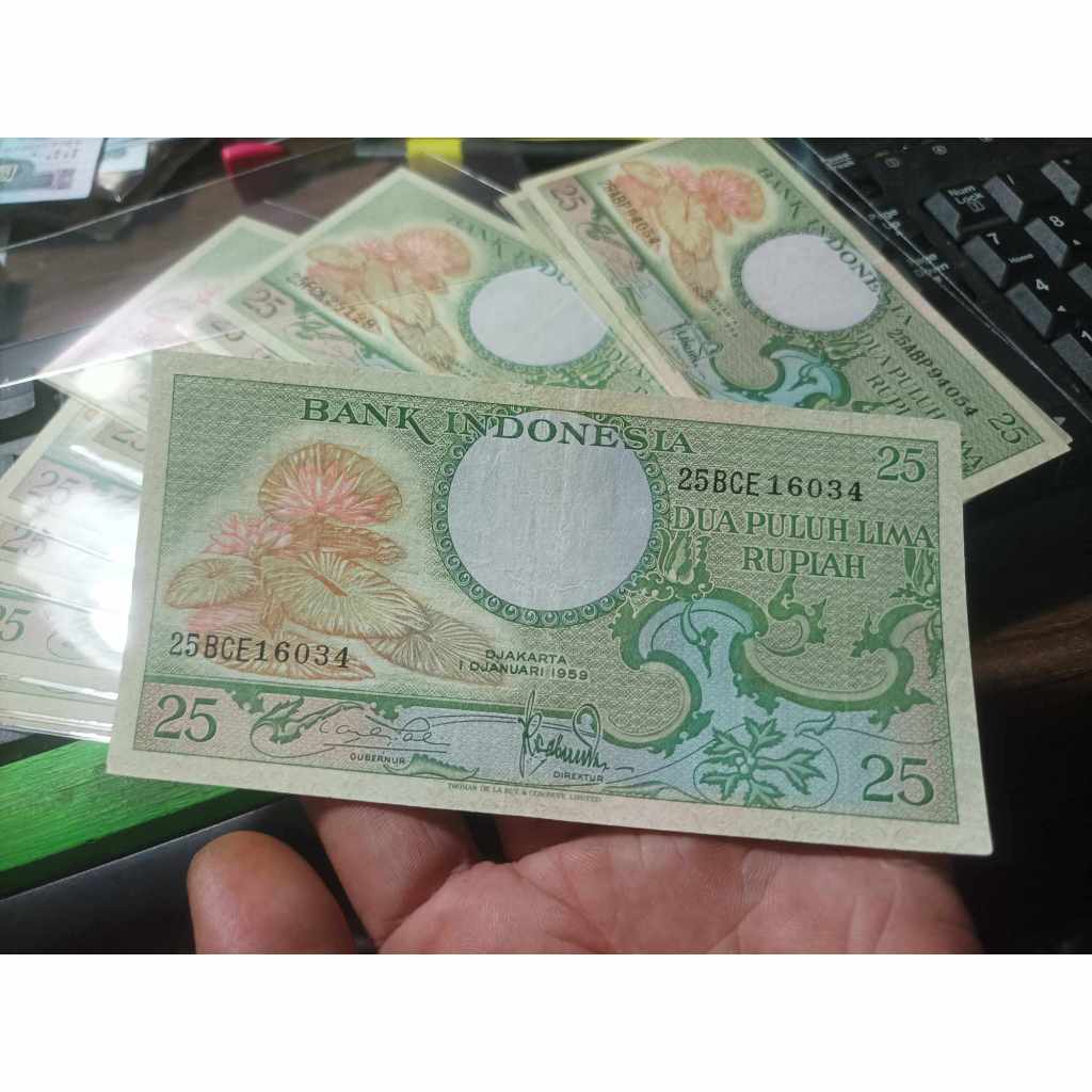 BL2702 Per1 Lembar Uang Kertas Indonesia 25 Rupiah 1959