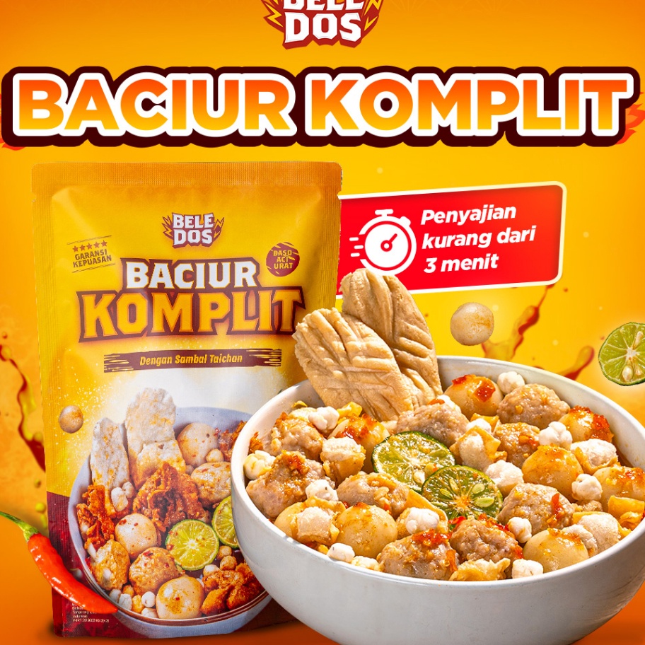 

Terbaru Beledos Baciur Komplit 16 Gram dengan Sambal Taichan
