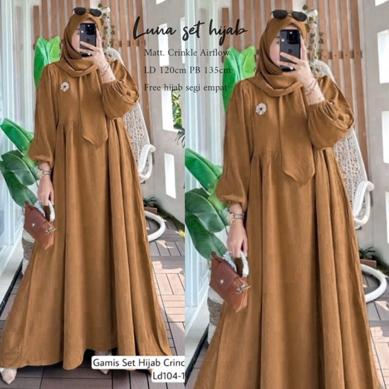 Gamis amira Crinkle, Gamis Syar'i Crinkle, Gamis set hijab