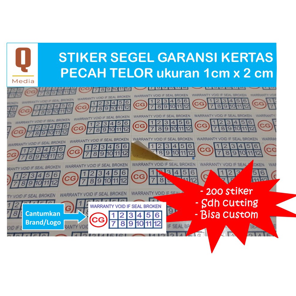 

MUV756 COD CETAK KILAT FREE DESAIN Stiker Khusus Segel Garansi ukuran 1cmx2cm bahan Pecah Telor