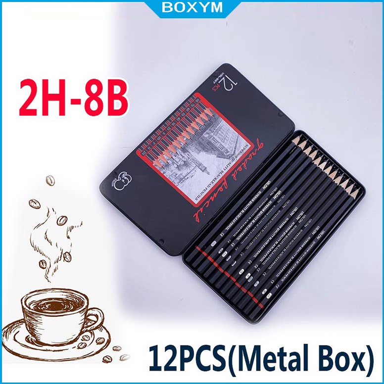 

JOD717 Terbaik 12 pcs Pensil gambar sketsa set lengkap 2H H F B HB 2B 3B 4B 5B 6B 7B 8B Charcoal Pensil Set