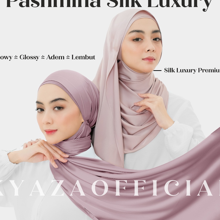 STOK SIAP COD Pashmina Silk Luxury  Luxury Silk Shawl  Pashmina Satin Silk  Pashmina Silk Lembut