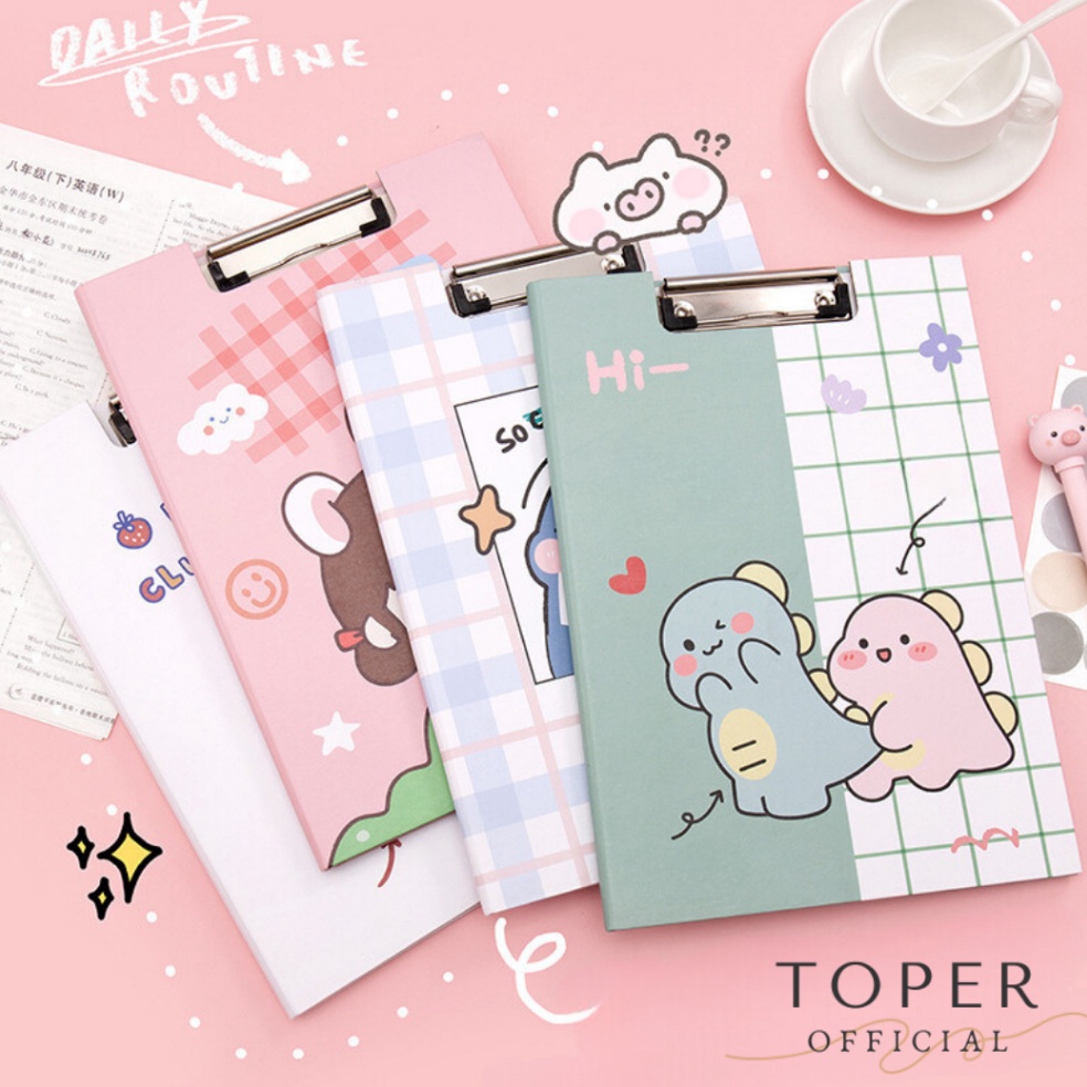 

VTT963 Terlaku TOPER Papan Clipboard With Cover Papan Ujian Papan Jalan Aesthetic Karakter Lucu