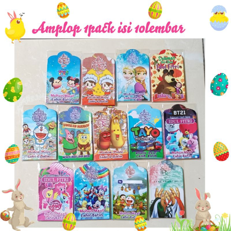 

(pack) amplop terbaru kartun 1pack isi 10lembar