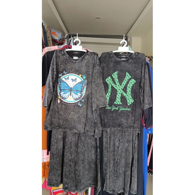 One set setelan katun combad Jeans Wash