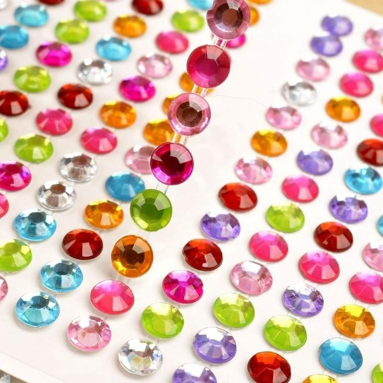 Sticker Permata 3mm Stiker Kristal Warna Warni Hiasan Make Up Tempelan Nail Art Henna Eye Makeup Nai