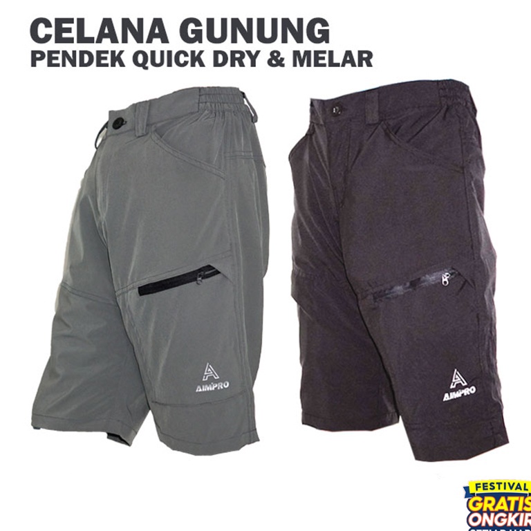 WFJ322 PALING AMPUH Celana Gunung Ringan Celana Pendek Hiking Trekking Outdoor Quickdry AIMPRO