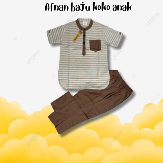 Afnan baju koko anak laki laki | koko anak kekinian | fashion anak laki laki | one set koko anak leb