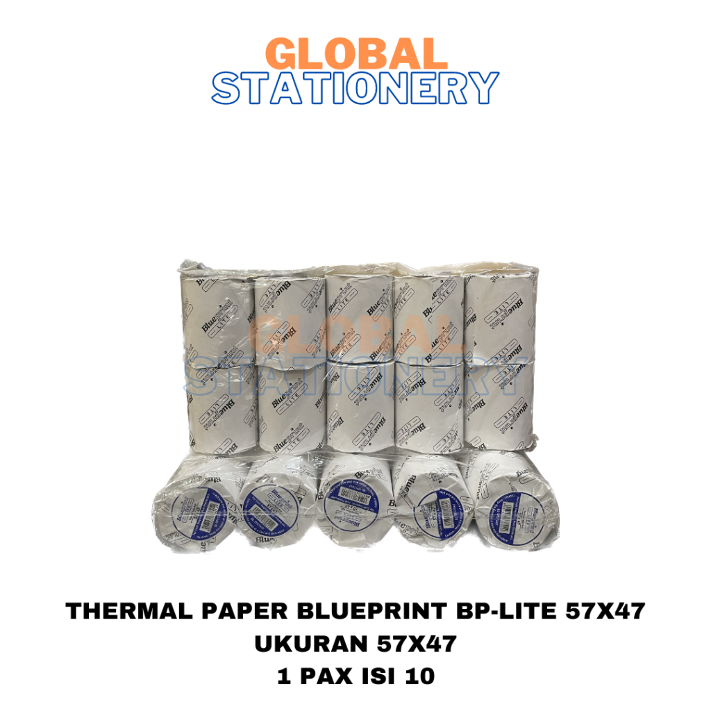 

Kertas Thermal Blueprint BP-Lite BP Lite 57 x 47 57x47 isi 10 Roll Struk Paper Kasir 57x47