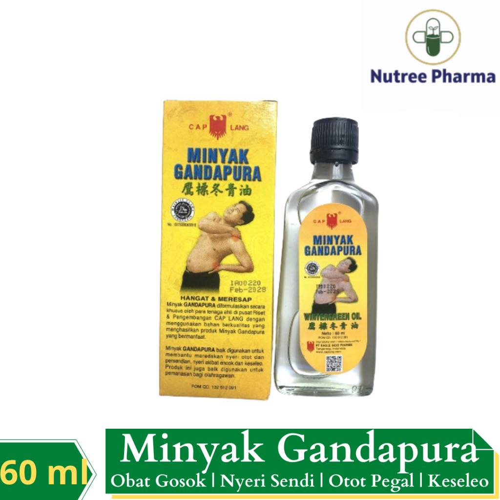 Cap Lang Minyak Gondopuro / Lang Gandapura 60 ml | Obat Gosok | Nyeri Sendi | Otot Pegal | Keseleo