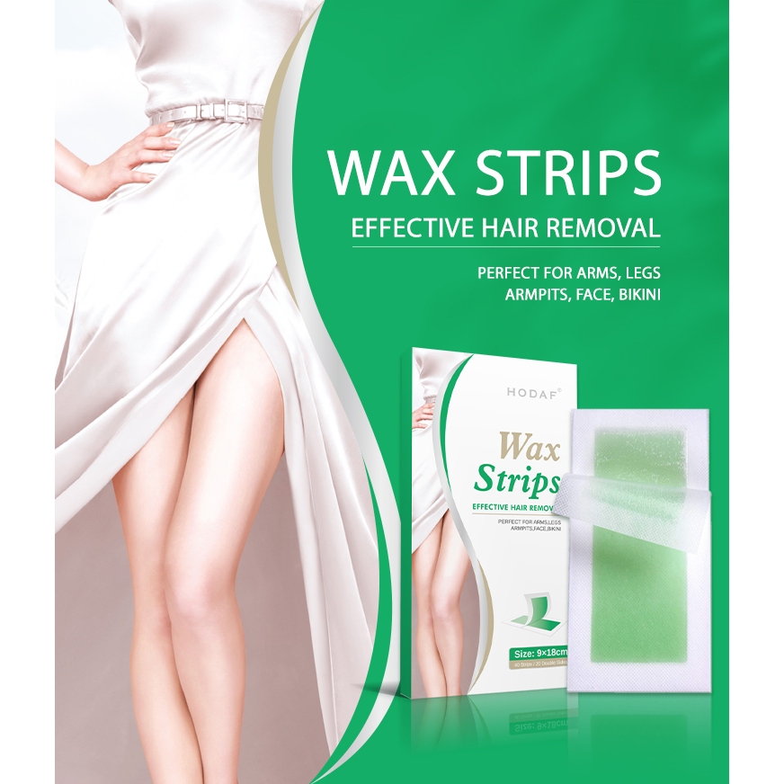 Hodaf Wax Strips - Plester Penghilang Bulu Ketiak Kaki Lengan Wax - Pencabut Rambut Kumis Lilin
