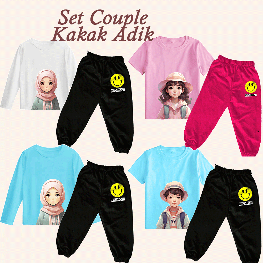 Baju Couple Anak Kakak Adik 1 - 9 Tahun Bahan Katun Kaos Couple Anak Baju Adik Kakak Anak