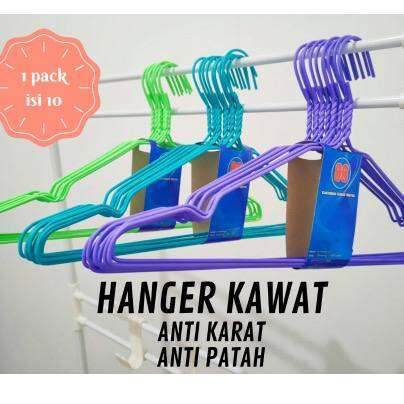 Gantungan Baju Kawat Warna Warni Tebal / Hanger Kawat Warna - SK