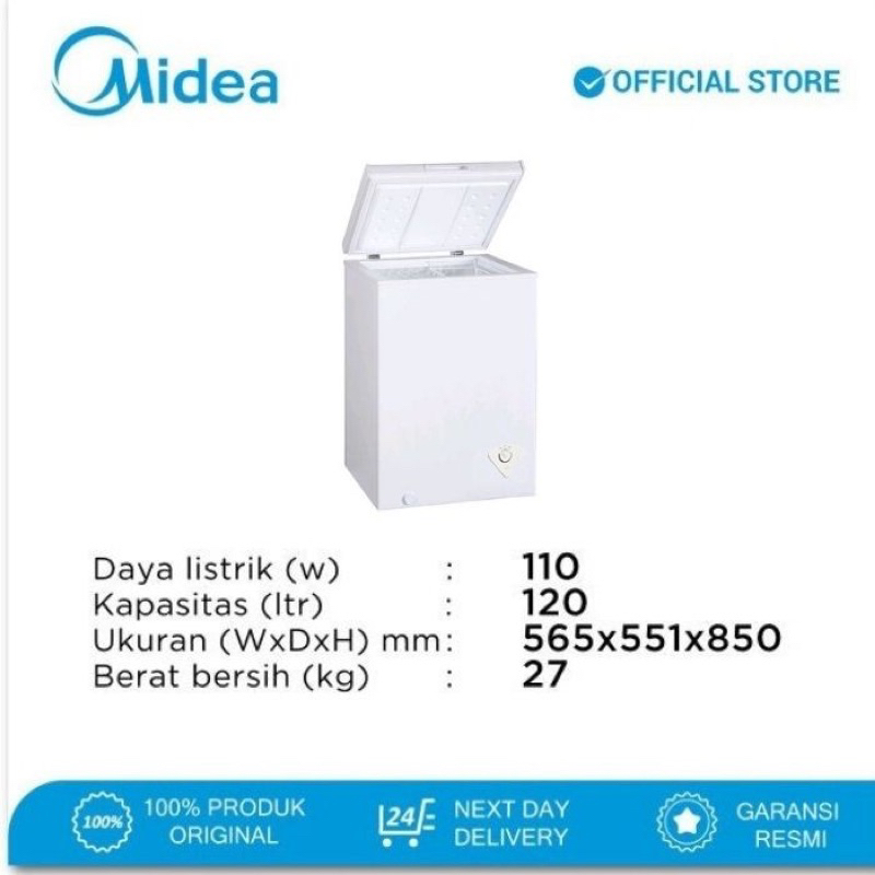 MIDEA Chest Freezer Midea HS-131CNK Midea Cooler box HS131CN Midea chest freiser 100L Media Chest Fr